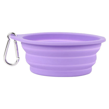 Gamelle de voyage pliable pour chien violet