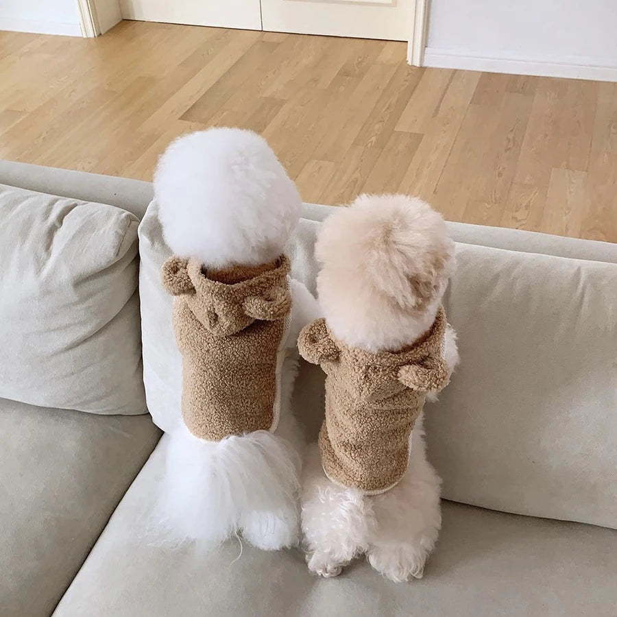 Plush Coat with Hood for Dogs