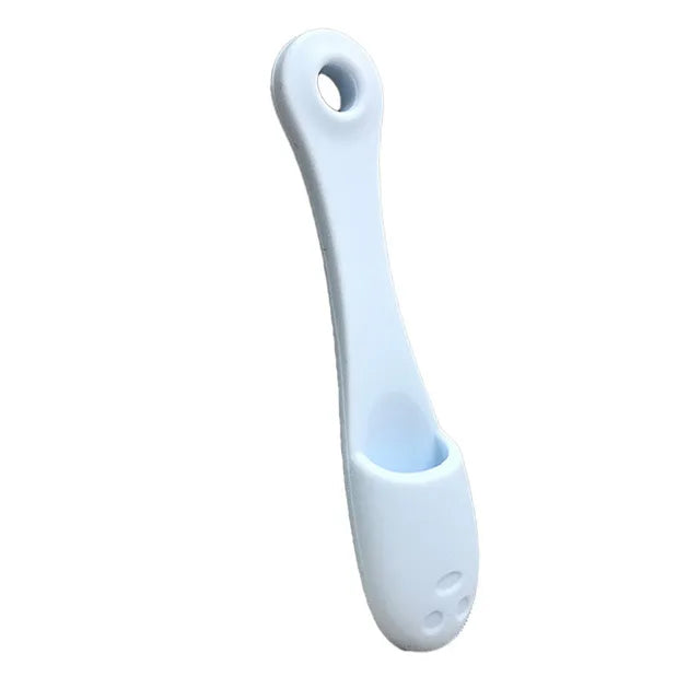 Brosse à dents de doigt douce pour chien et chat bleu pastel