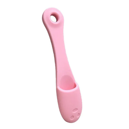 Brosse à dents de doigt douce pour chien et chat rose pastel