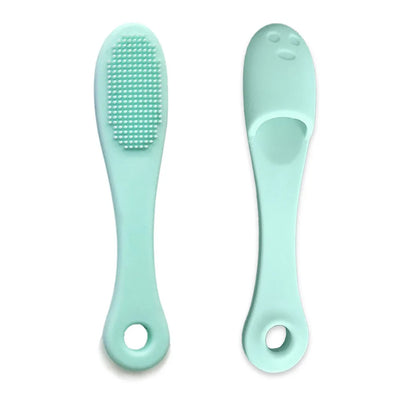 Brosse à dents de doigt douce pour chien et chat vert pastel