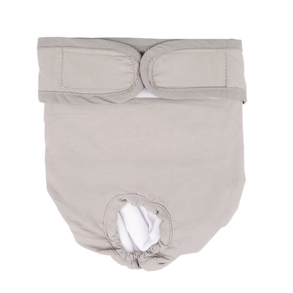 Culotte hygiénique ajustable et réutilisable pour chienne vue de face grise