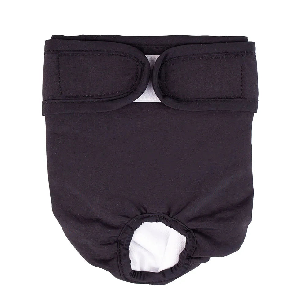 Culotte hygiénique ajustable et réutilisable pour chienne noir