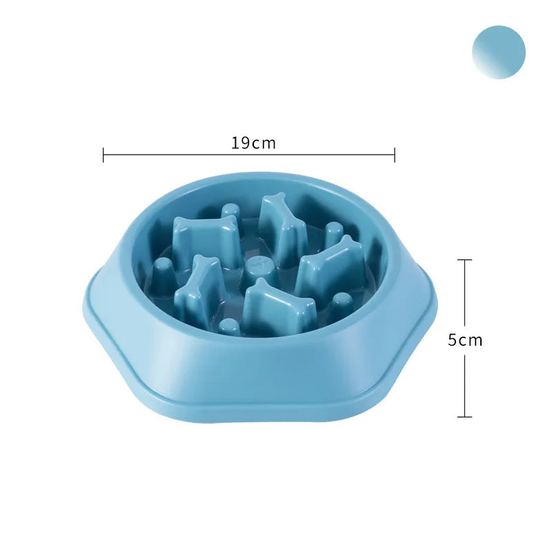 Gamelle anti-glouton pour chien favorisant une alimentation lente bleu ciel tailles