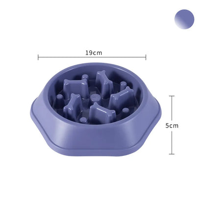 Gamelle anti-glouton pour chien favorisant une alimentation lente violette avec tailles