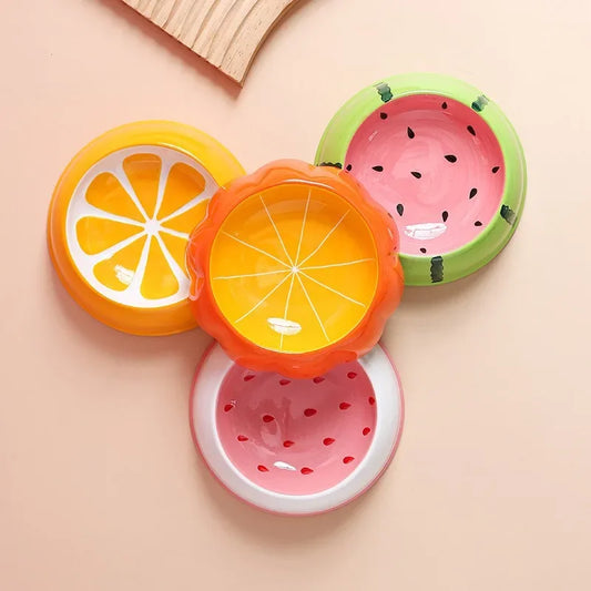 Gamelle en céramique avec motifs de fruits pour chien différents produits