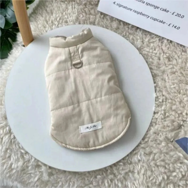 Manteau beige réversible pour chien