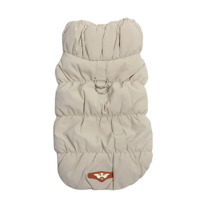 Manteau matelassé chaud pour chien beige