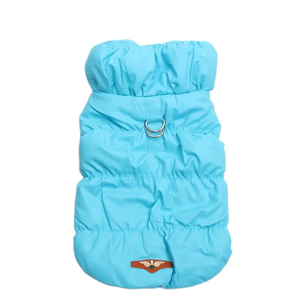 Manteau matelassé chaud pour chien bleu 