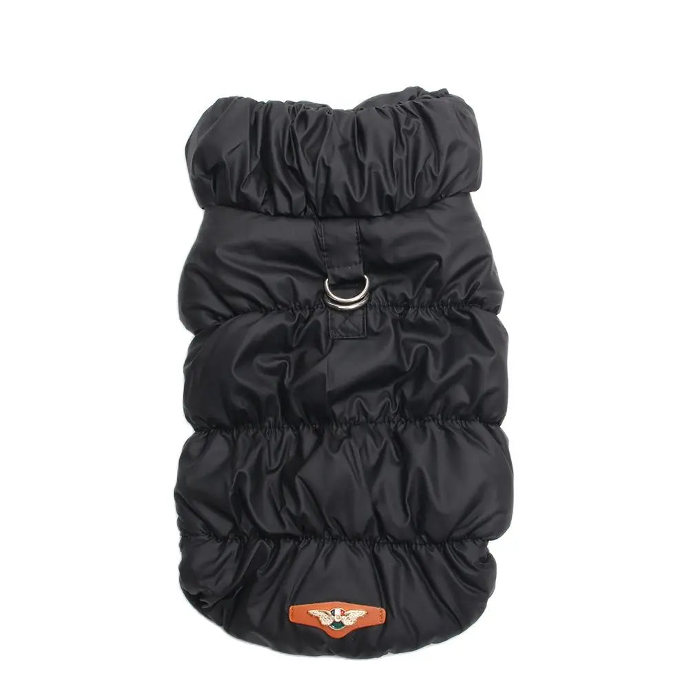 Manteau matelassé chaud pour chien noir 