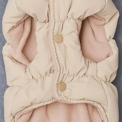 Manteau matelassé chaud pour chien vu du dessous