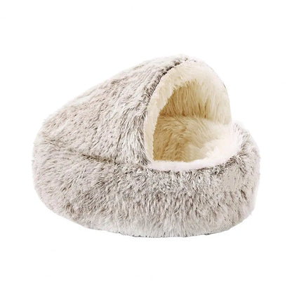 Nid fluffy douillet et apaisant pour chien et chat marron