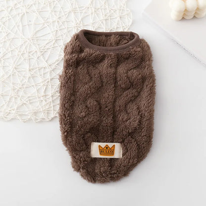 pull doux marron pour chien