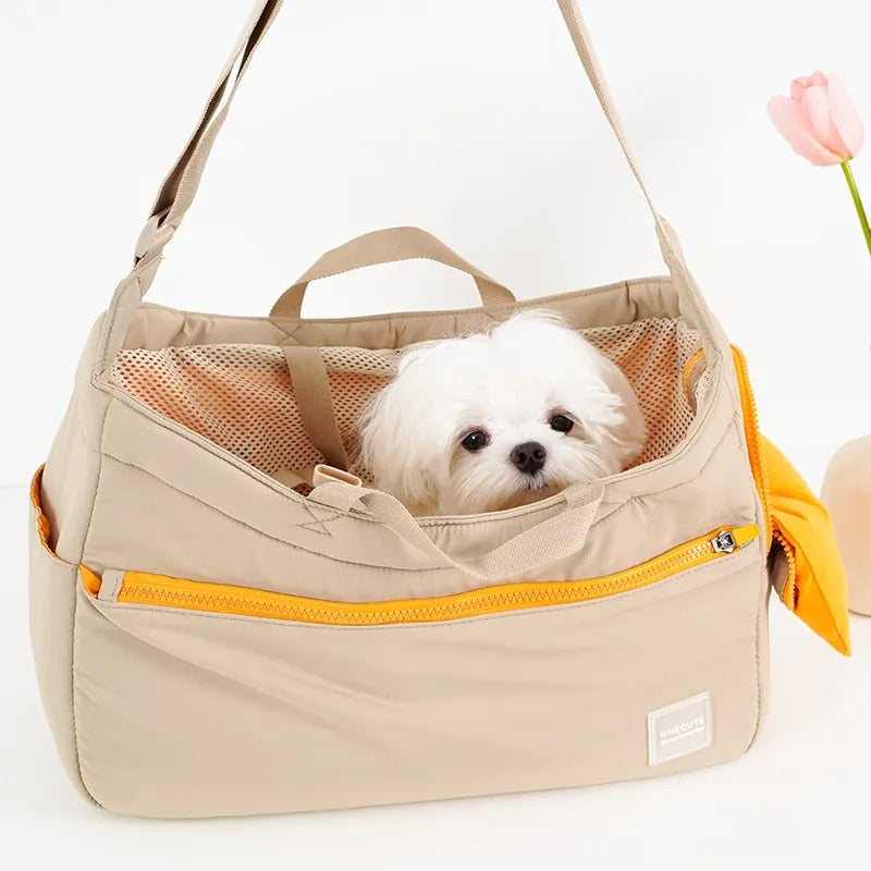 Sac de transport pour chiens de petite et moyenne taille avec un chien