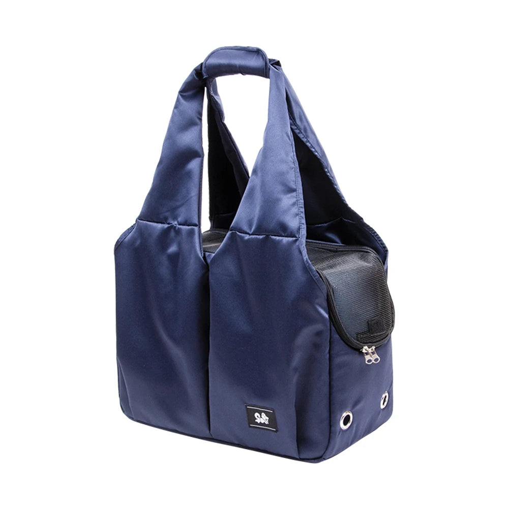 Sac de transport imperméable et pliable pour chaton et chiot bleu 