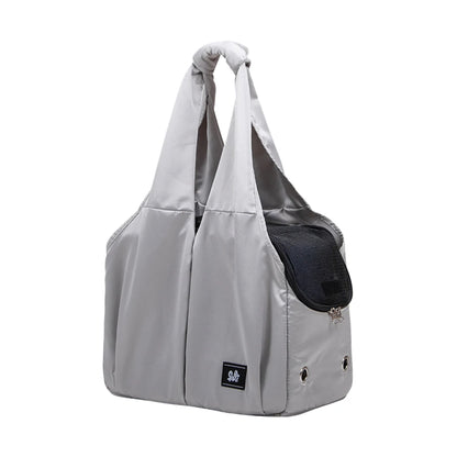 Sac de transport imperméable et pliable pour chaton et chiot gris