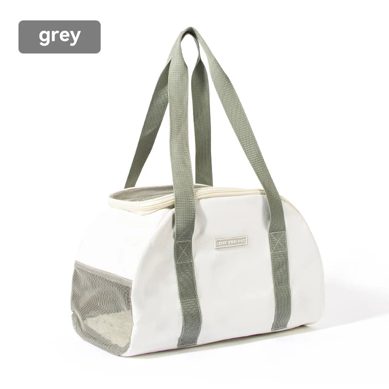 Sac de transport respirant pour petits chiens et chats gris 